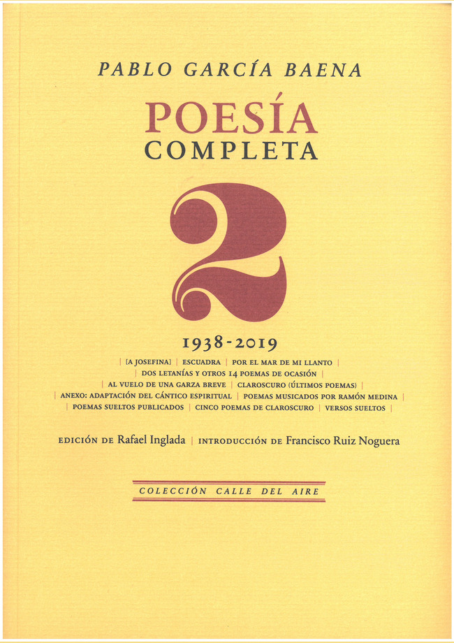 Pablo García Baena. Poesía Completa 2 (1938-2019)