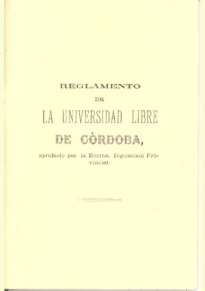 Reglamento de la Universidad Libre de Córdoba