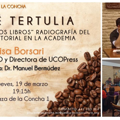 Elisa Borsari, directora de UCOPress, participa en el «Café Tertulia» en el Espacio Cultural Plaza de la Concha