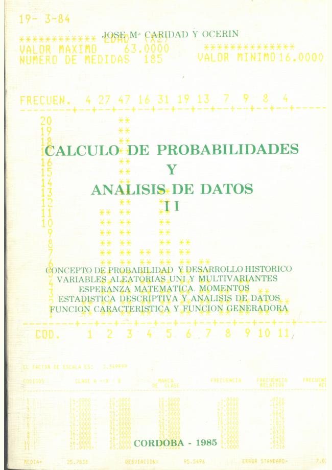 Cálculo de probabilidades y análisis de datos II